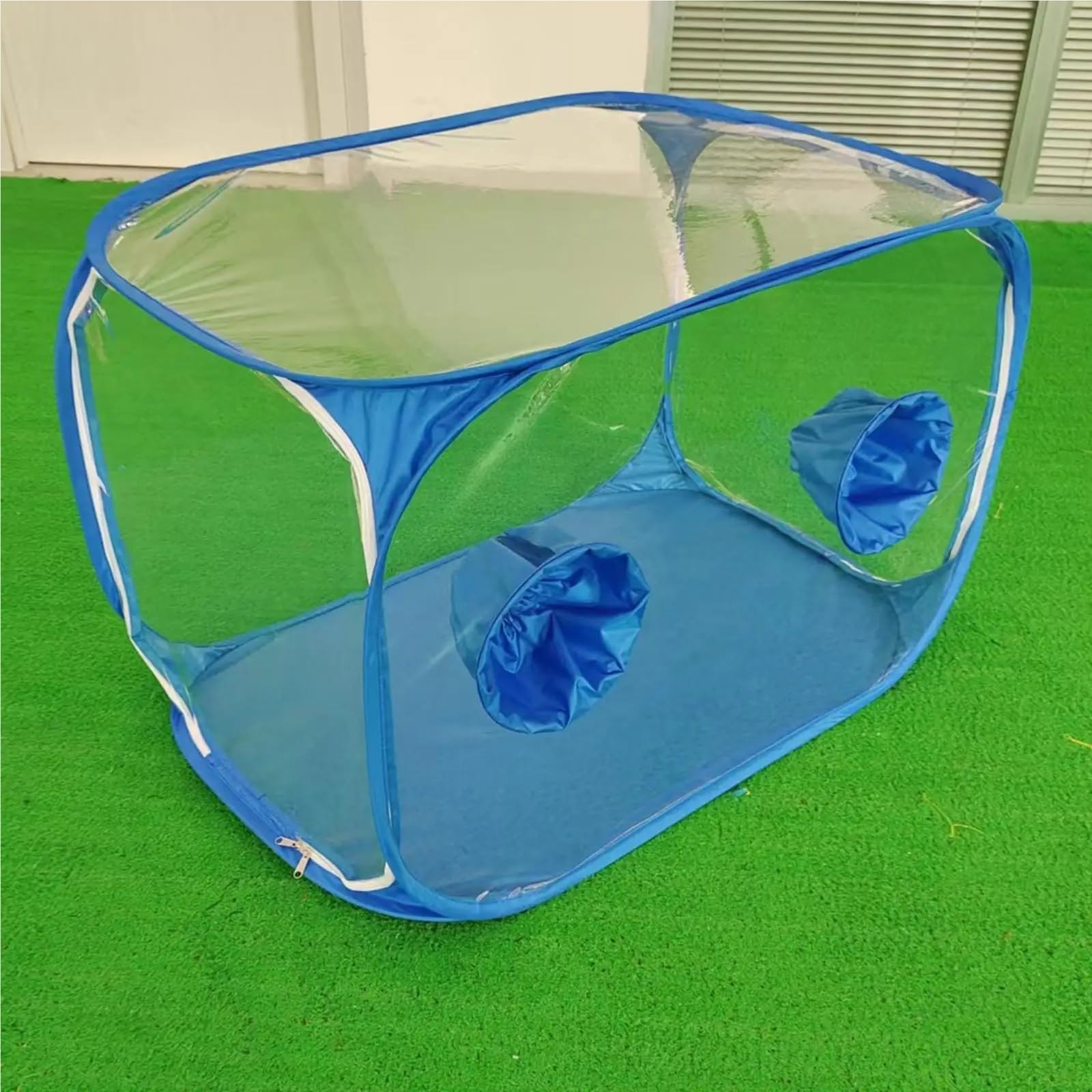GewäChshaus Treibhaus Tomatenhaus Mini-Gewächshaus, einfach zu bedienen, Faltbarer Wachstumstopf for Dächer, Gemüsegarten(Blue)