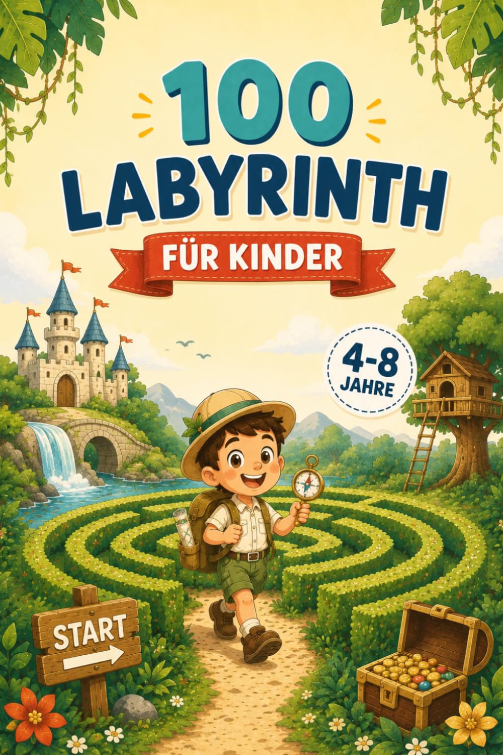 Großes Labyrinth-Buch für Kinder 4-8 Jahre: 100 Lustige Labyrinthe zur Förderung von Konzentration, Logik und Problemlösungsfähigkeiten