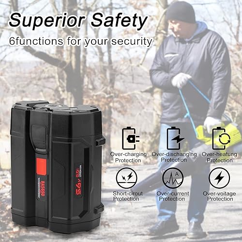 Miniatura 3 de Batería de repuesto de 56 V 5.0 Ah compatible con herramienta eléctrica EGO de 56 voltios, compatible con herramientas inalámbricas BA2800 BA1400T