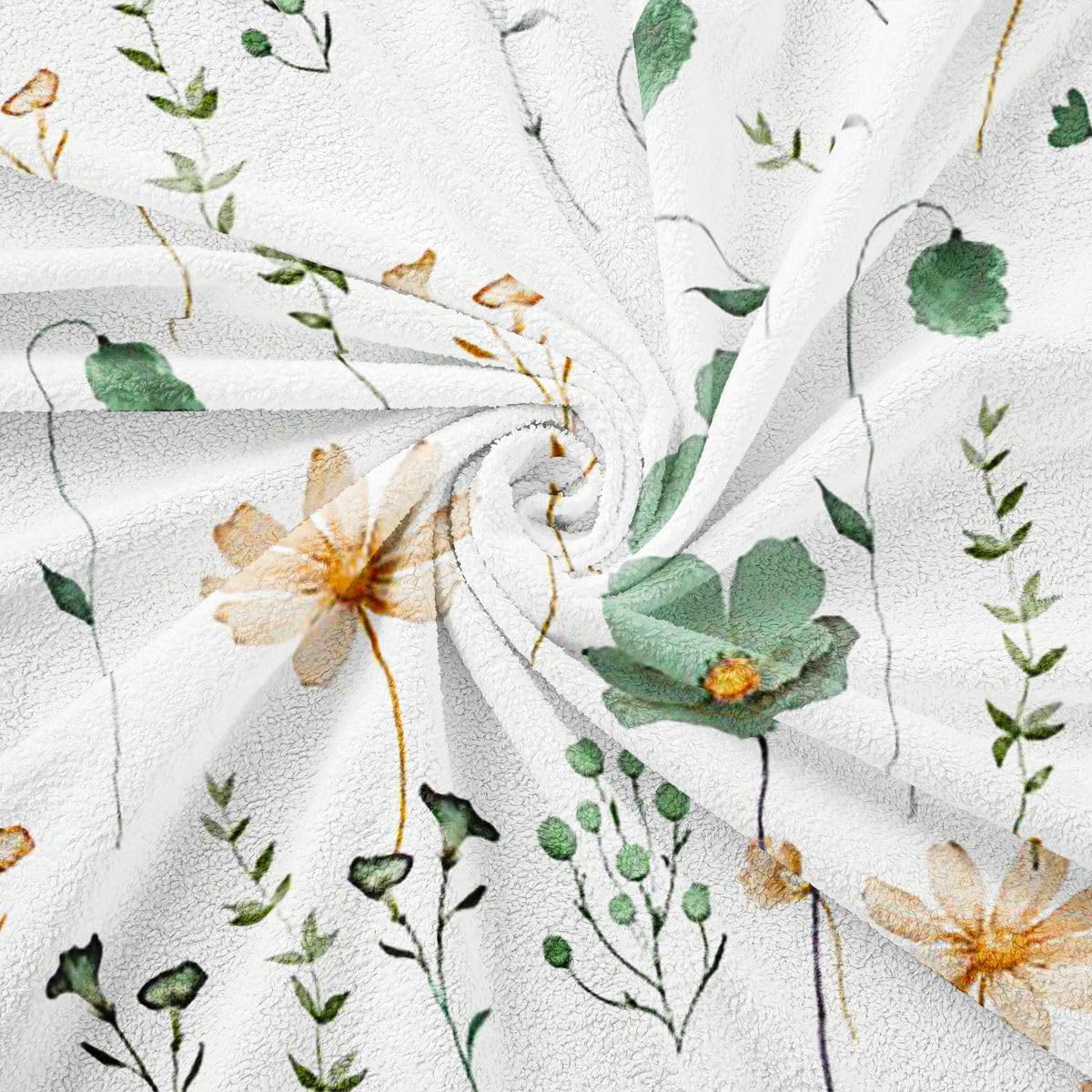 Erosebridal Watercolor Floral Sofa Cover Sage Green Beige Flower Couch Cover Modern Minimalist White Sofa Protector 91" X 118" Rustic Farmhouse Washable Non Slip Couch Protector for Pet Cats Kids