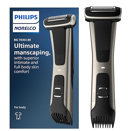 Philips Norelco Bodygroom Recortador de vello Series 7000 Bg703049 plateado 095 libras Mango Philips Norelco Bodygroom Recortador de vello Series 7000 Bg703049 plateado 095 libras Mango