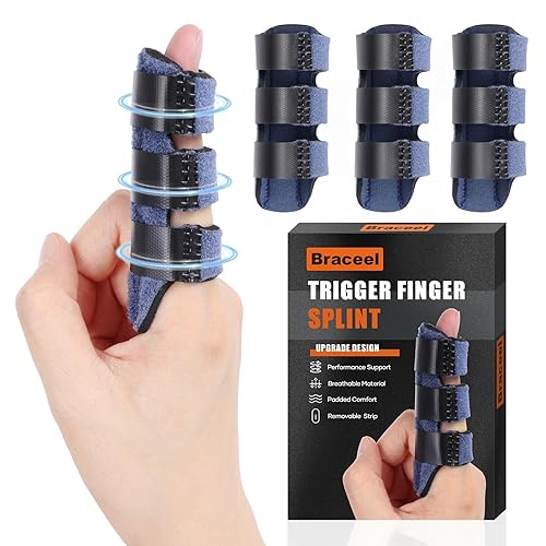 Férula de dedo de gatillo para artritis, lesiones, esguinces enderezamiento de dedos, férulas para dedos índice, medio, anular, alivio del dolor -