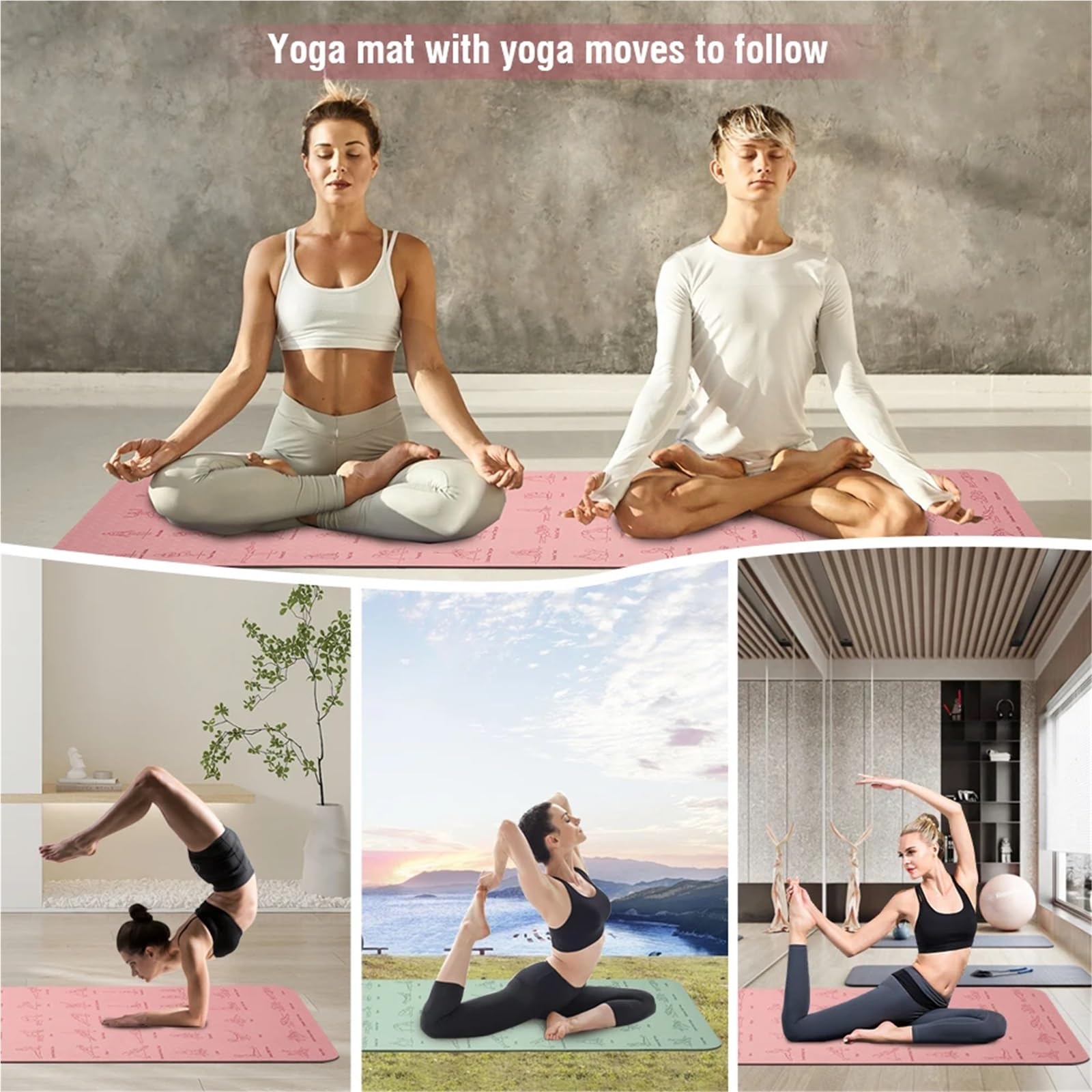 Tappetino Yoga Tappetino yoga 183 cm*57 cm Fitness sportivo antiscivolo ecologico for esercizi e ginnastica pilates