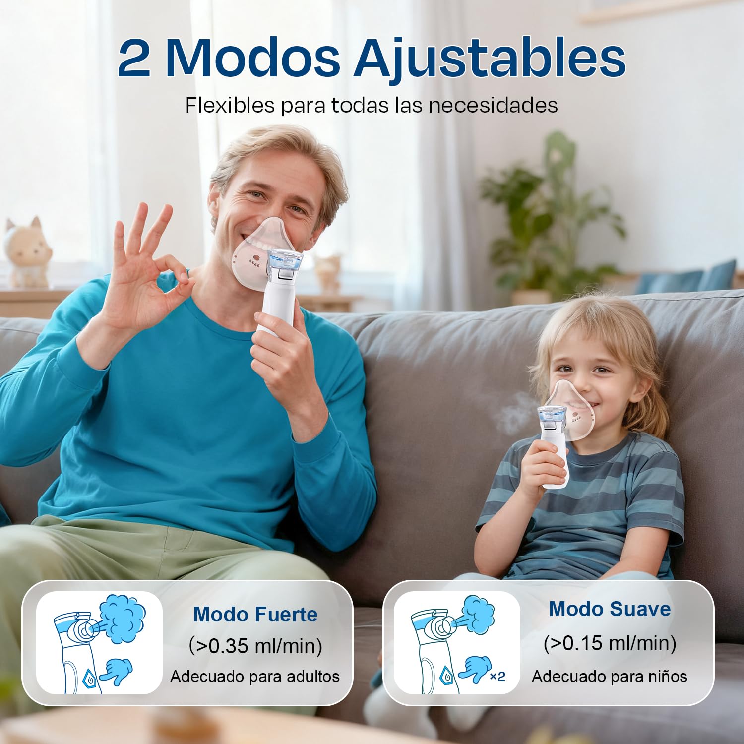 Nebulizador Portátil – Nebulizador Bebe para Hogar y Viajes con Autolimpieza, Nebulizador Adultos de USB-C recargable, Inhalador Compacto Fácil de Usar y Limpiar