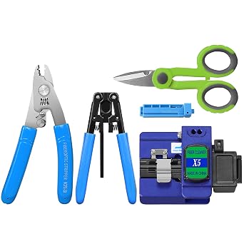 Fiber Termination Tool Kit, X5 Fiber Cleaver 5-in-1 FTTH Fiber Tool Set