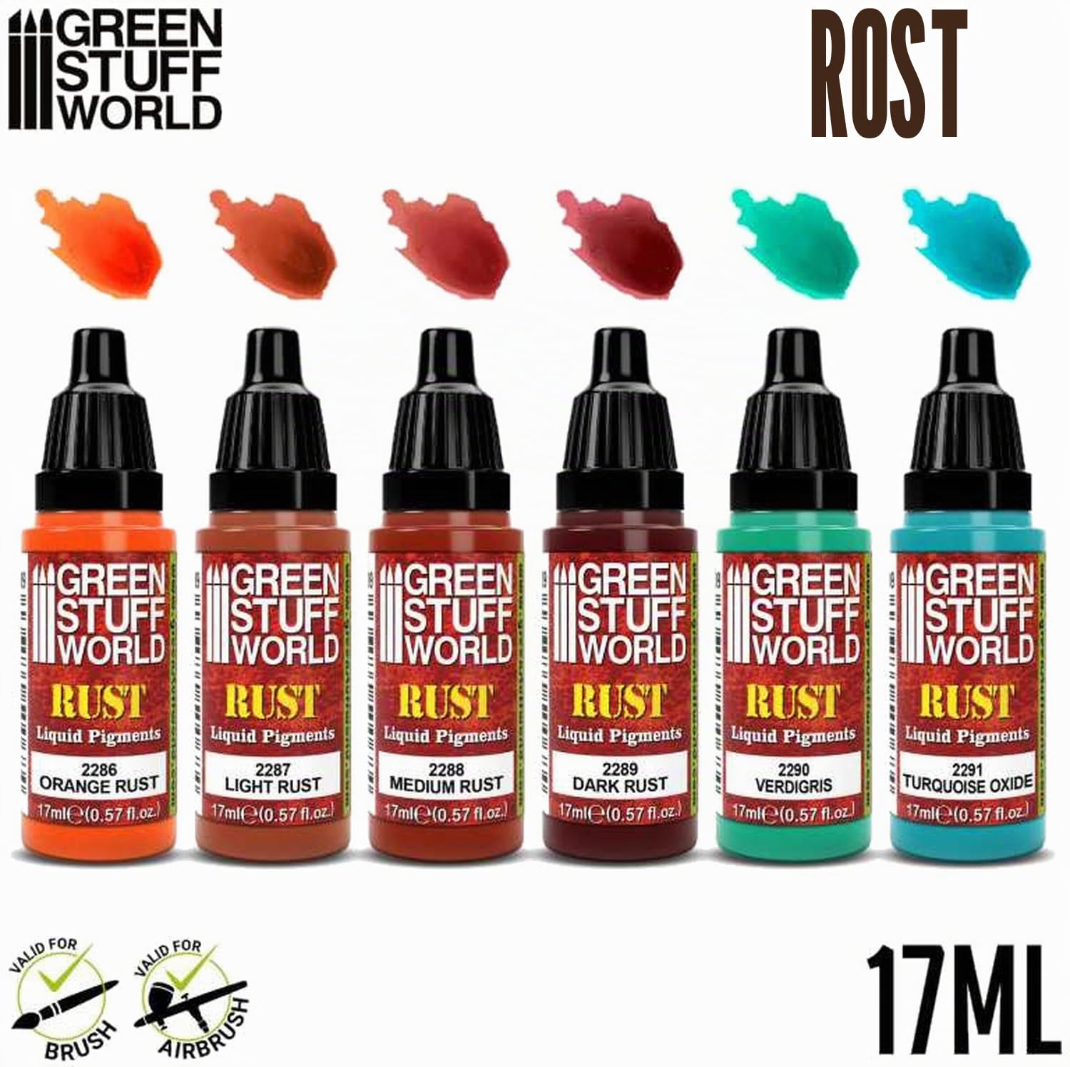 Green Stuff Paint Set - Liquid Pigments Set - Rust