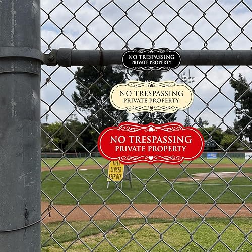 Miniatura 5 de Signs ByLITA Designer No Trespassing Private Property - Letrero de pared o puerta  Material duradero y fácil instalación  Señal de seguridad para