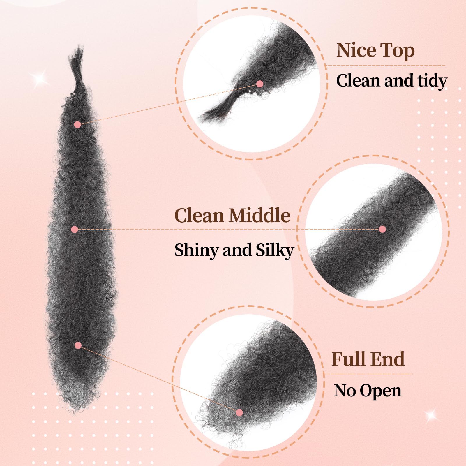 AMLUCKS Afro Kinky Hair 10 Inch 3 Pack Marley Twist Braiding Hairs Bulk Springy Braids Pre-Separated Bulk Springy Braids for Cuban Twist Hair Faux Locs Crochet Synthetic Hair Extensions for Women (4# - Image 4