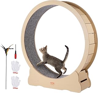 VEVOR Wooden Cat Exercise Bike, Treadmill Diameter 1320 mm, Exercise Wheel with Removable Cat Mat