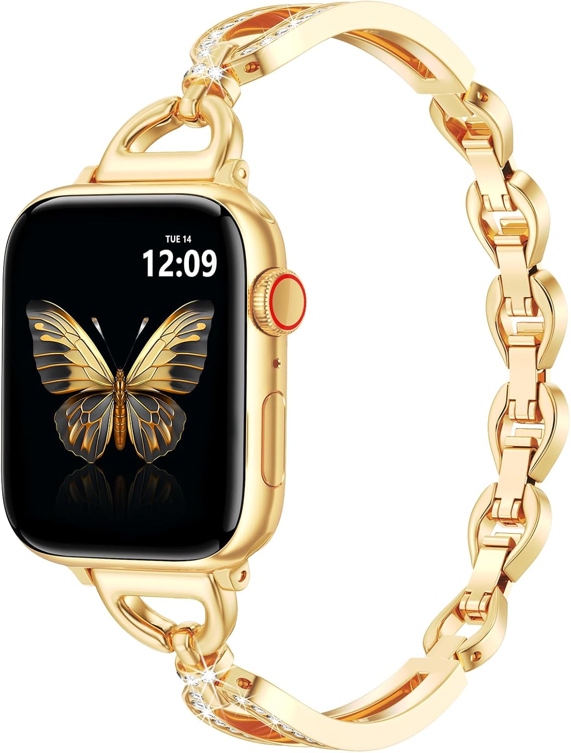 MOFREE Slim Metal Band Compatible with Apple Watch Bands for Women 38mm/40mm/41mm/42mm (Series 11/10), Thin Bracelet Strap Band for iWatch SE/9/8/7/6/5/4/3/2/1, Lightweight Dressy Women Bands Gold - Image 8