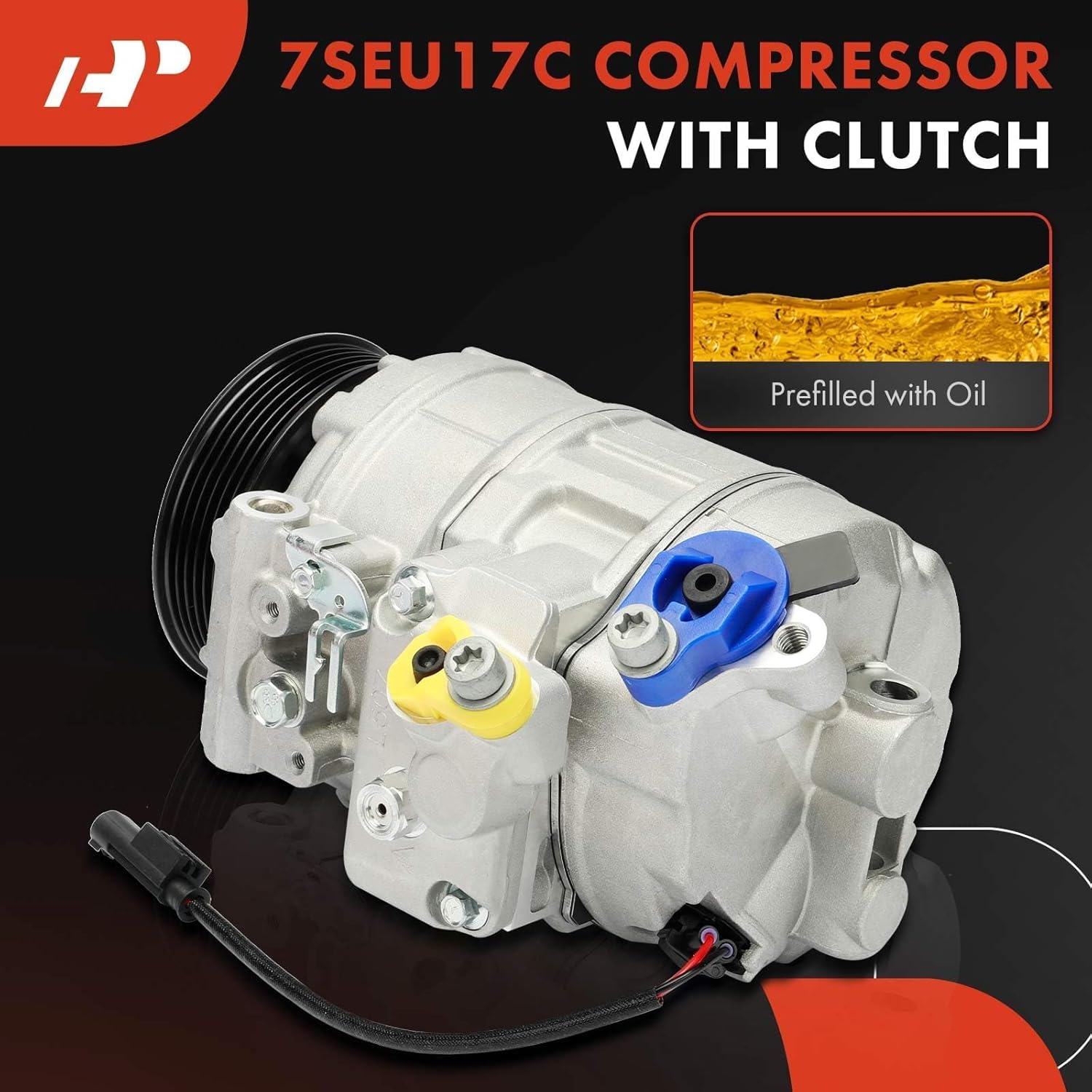 A-Premium Air Conditioner AC Compressor with Clutch Compatible with 325i 330i 2006-2007, 325xi 2006, 328i 328xi 2007, 330xi 2006, Alpina B7 2007-2008, M3 2008-2013, M5 M6 2006-2010, Z4 2009-2010