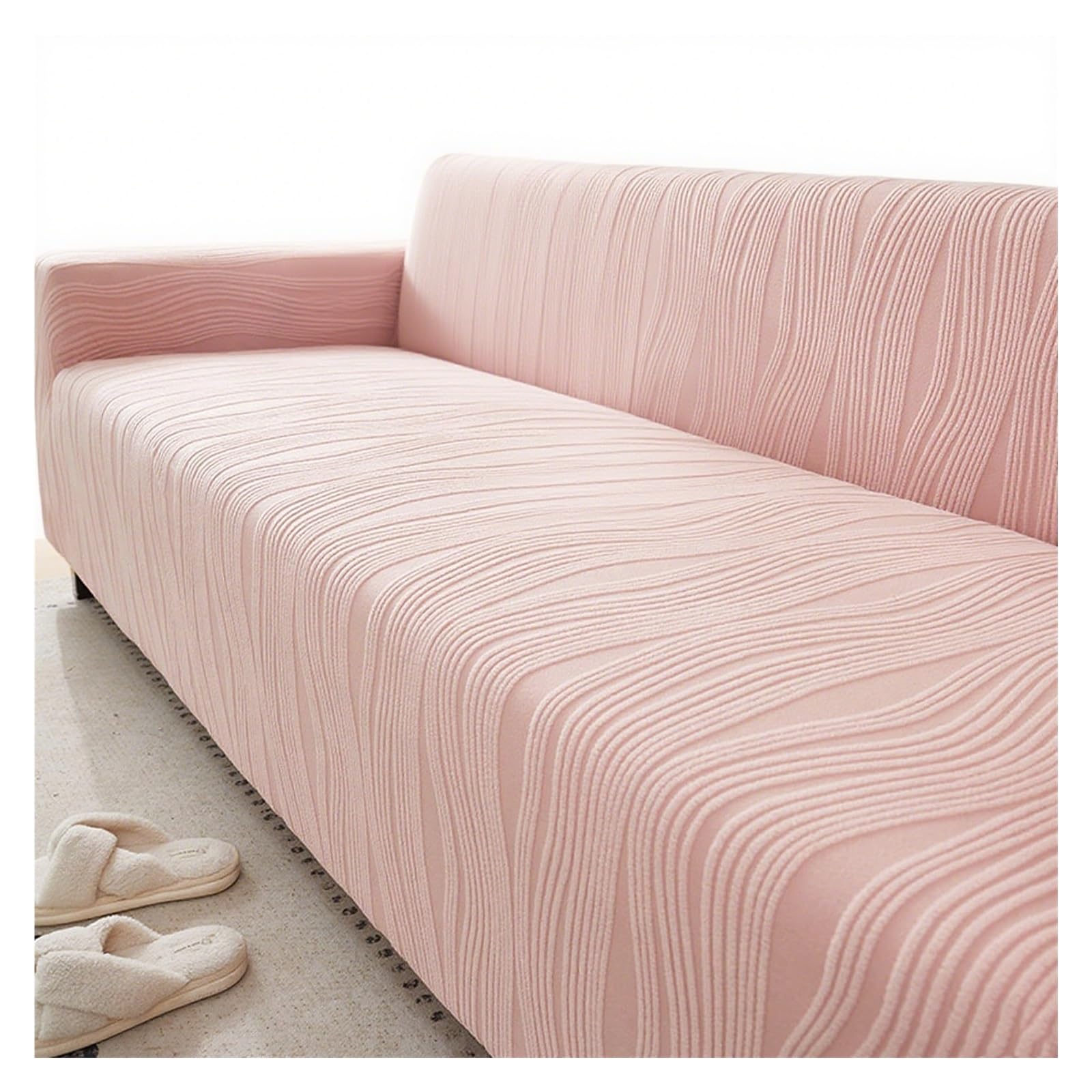 Housse de canapé velours chaud extensible 3 places pour salon rustique