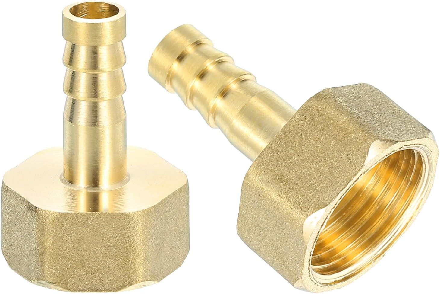 uxcell 3 Pcs Brass Hose Barb Fitting, 1/4" Barb x G 1/2 Female Brass Barb Pipe Fitting Adapter with Tape for Connect Pipes Mechanical Devices Plumbing Equipment