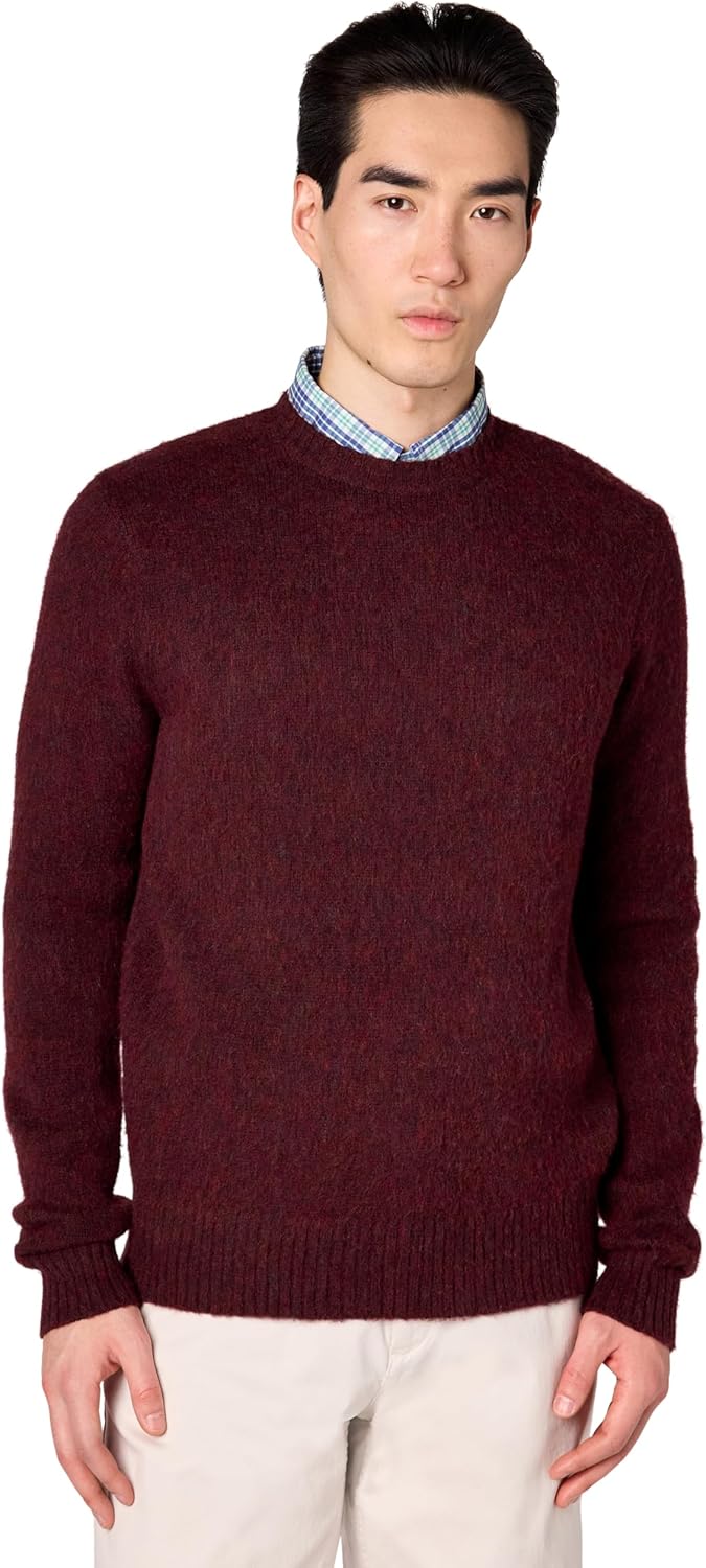Brooks Brothers Mens Brushed Wool Crew Neck Sweater