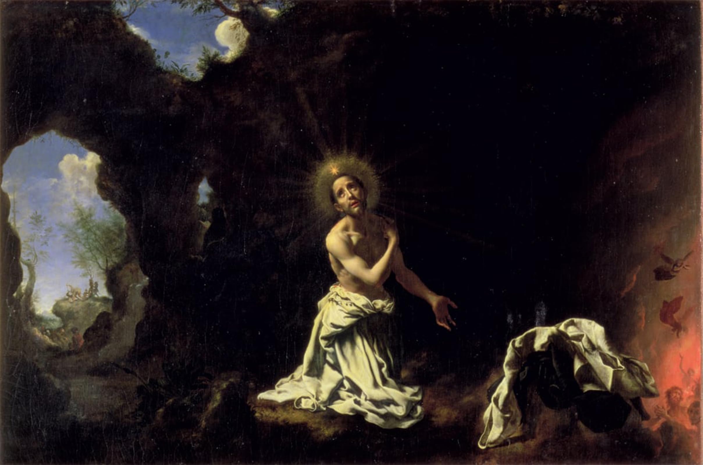 POSTERIIk Famous Modern Artwork Art Mural St Dominic Penitent by Carlo Dolci Oil Paintings Pictures for Home Decor 60x90cm