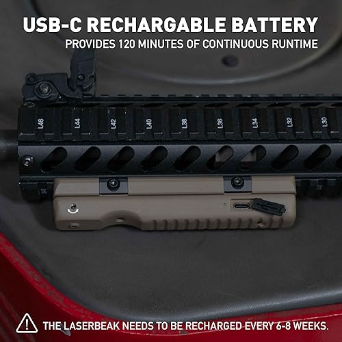 Miniatura 3 de Monstrum Mira láser láser con batería recargable USB-C  Picatinny  Láser verde  Tierra oscura plana