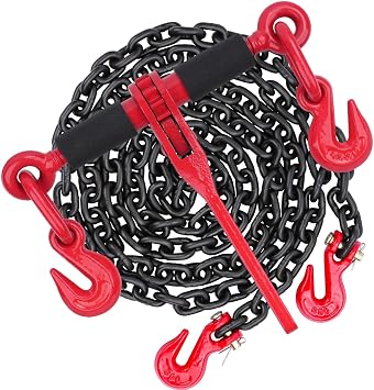 Grade 80 Chain and Binder Set w/ G80 Chain Hooks - 2,200 lbs WLL
