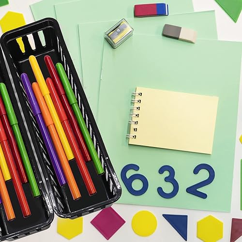 Miniatura 6 de EWAFILU 12 Pack Classroom Storage Baskets Bins, Pencil Holder Baskets for Kids Desk Rectangle Office Supply Baskets