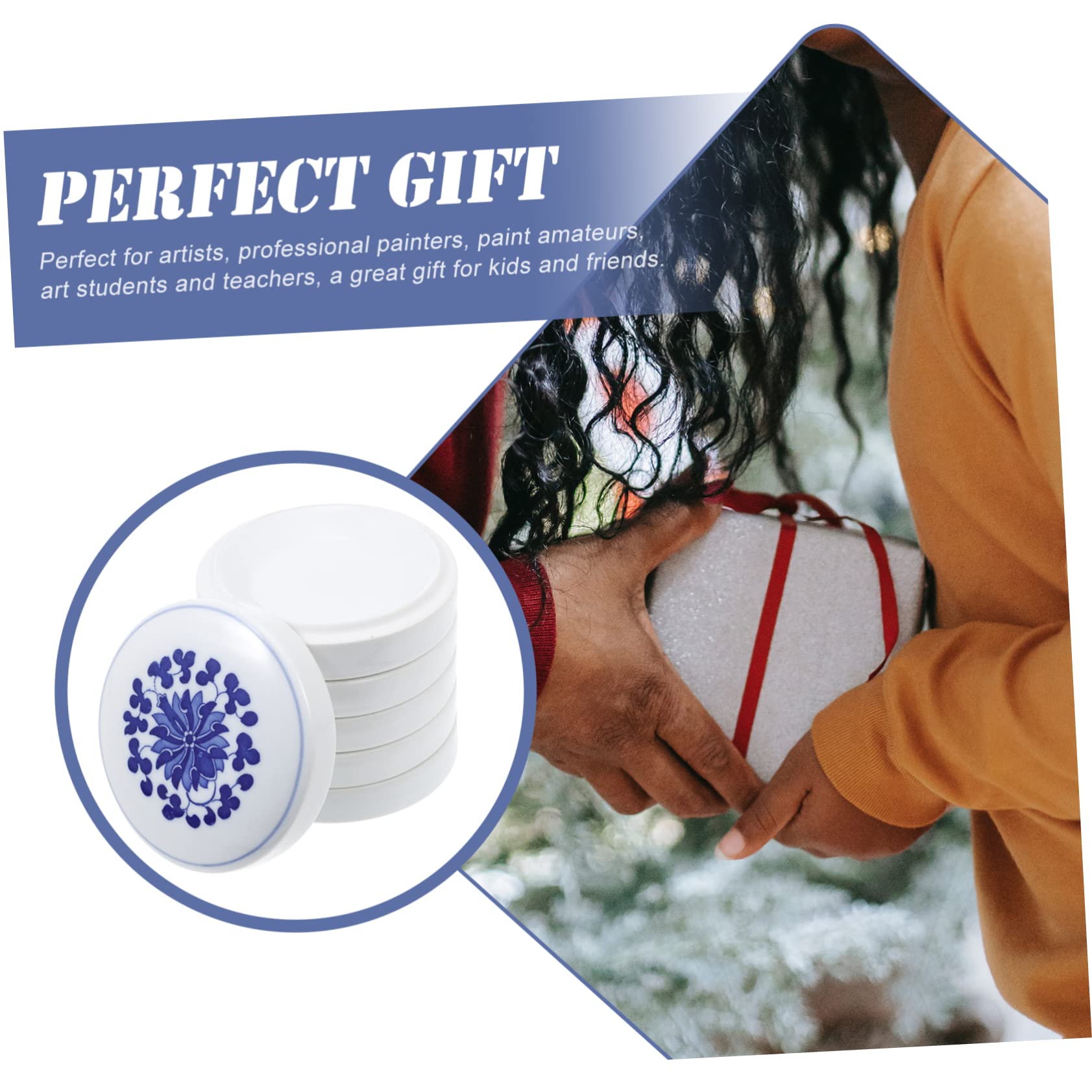 ARTIBETTER Ink Painting Palette Set 5-Layer Stackable Paint Mixing Trays Ceramic Multi-Purpose for Students