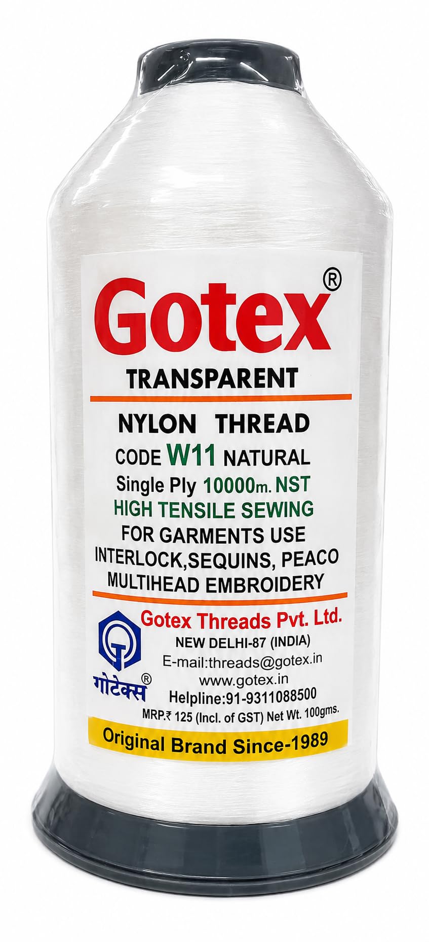 Gotex Transparent Nylon Thread W11 Natural | 10000 Meter Single Ply High Tensile Sewing Thread | Invisible Monofilament Thread for Tailoring, Embroidery, Quilting & Interlock Machine-image-13