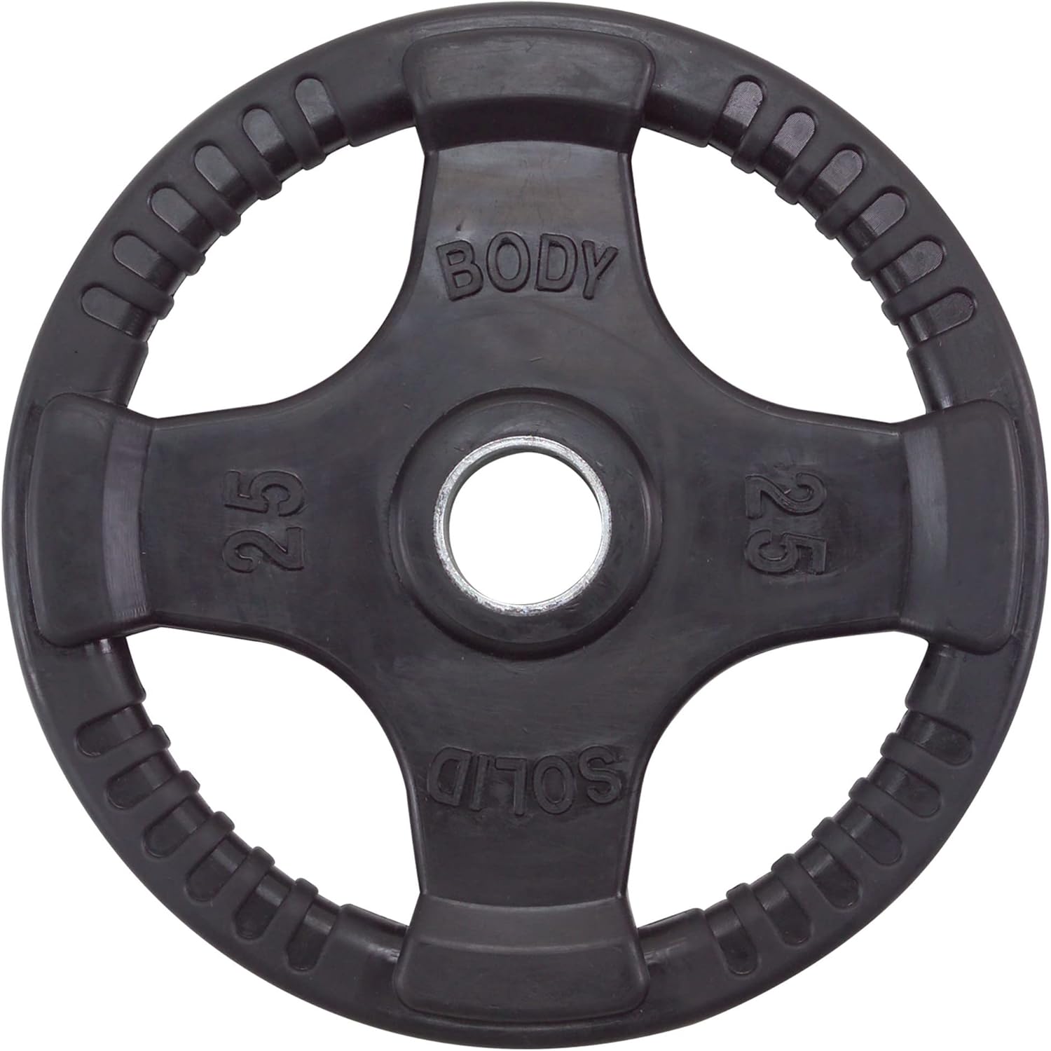 Body Solid Tools (ORST105) Olympic Rubber Bumper Weight Plates Set for Olympic Bar with Quad-Grip Design, Commercial and Home Gym Heavy Duty Impact-Resistant Plate Sets, 105 lb