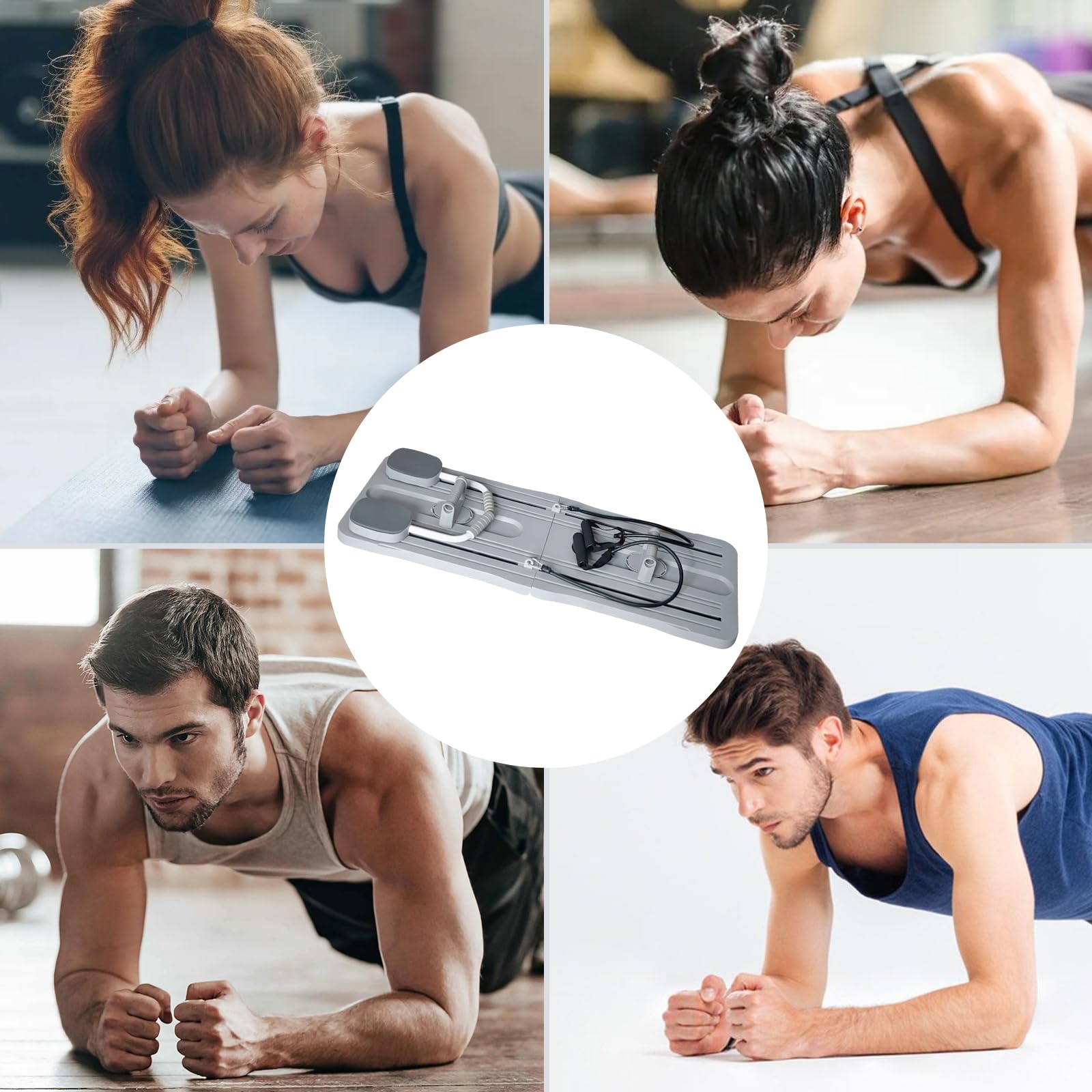 Planche de fitness pliable pour pilates - Multifonctionnelle - Planche de réforme abdominale - Planche de réforme abdominale multifonction avec rebond automatique