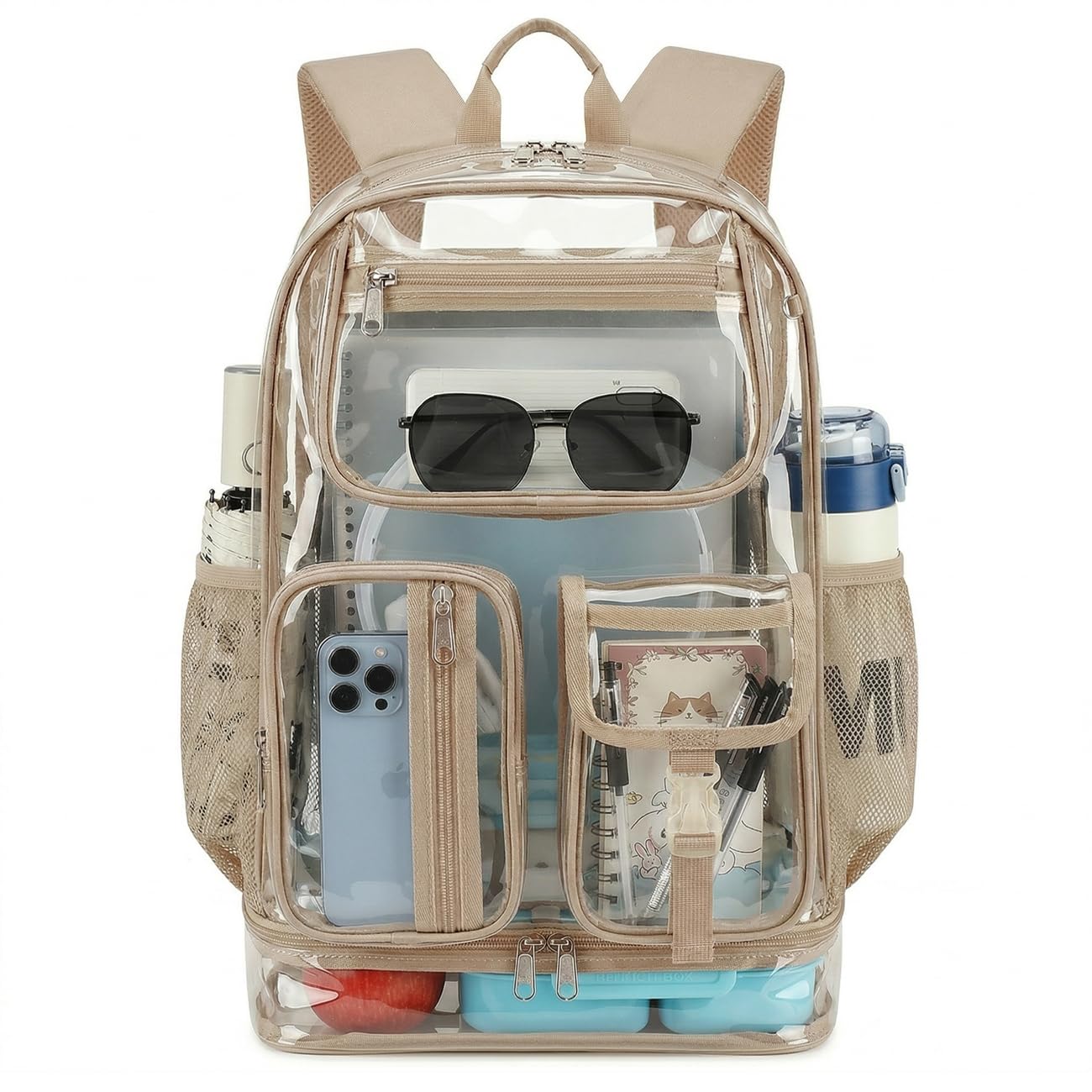 Cusangel Heavy Duty Clear Backpack for Sport Event,16in TPU BookBag