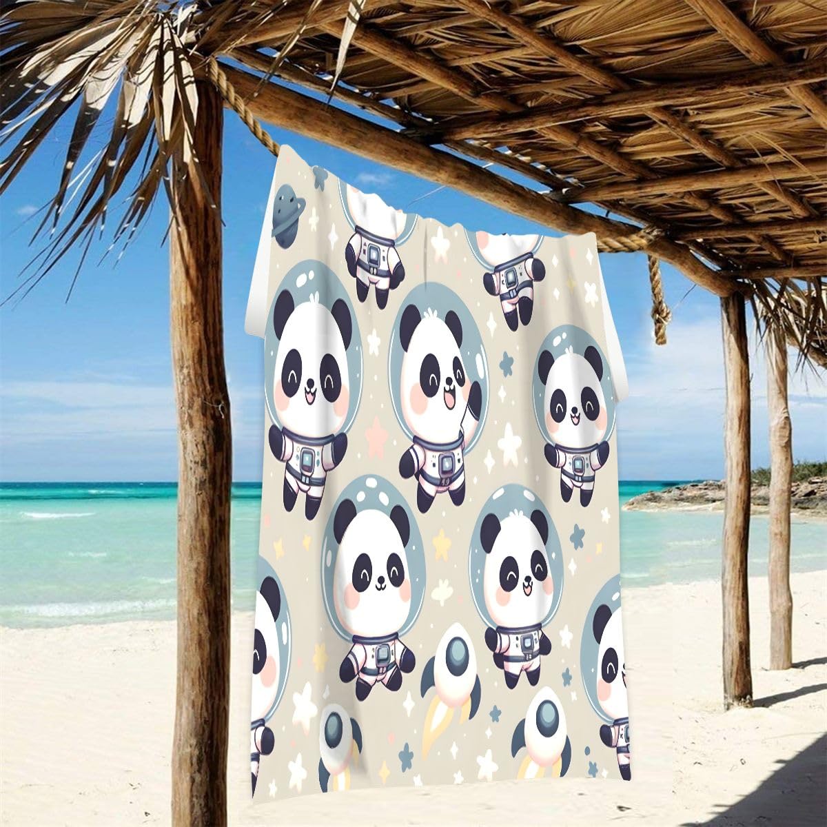 Amazon.com: senya Cute Astronaut Panda Beach Towel Microfiber, 31