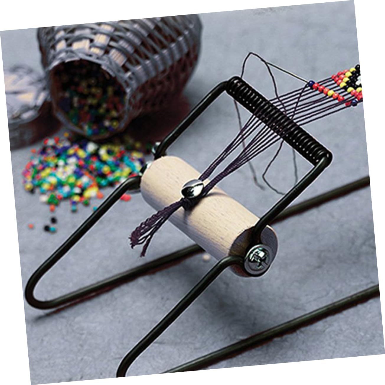 Hohopeti DIY Metal Beading Loom for Handmade Bracelets Necklaces Anklets Versatile Bracelet Weaving Tool with Unique Design for Creative Jewelry Making
