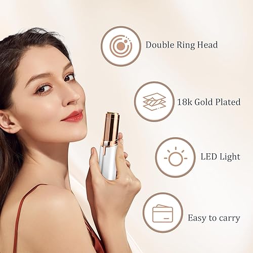 Painless Facial Hair Remover for Women - Electric Rechargeable(white)