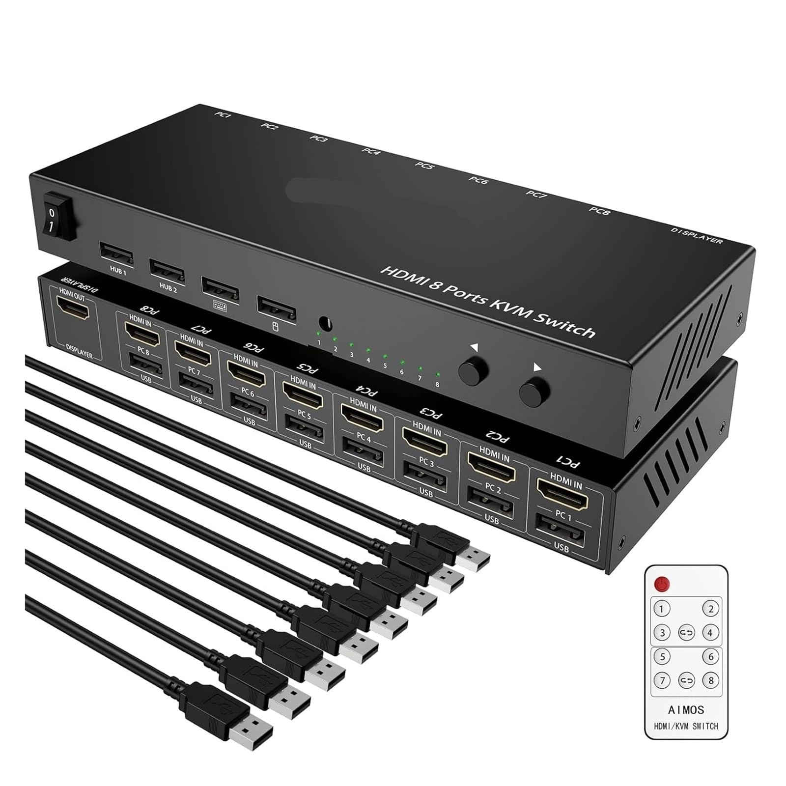 Amazon.com: YI53ZX0 AIMOS HDMI KVM Switch, 8 in 1 Out Switch
