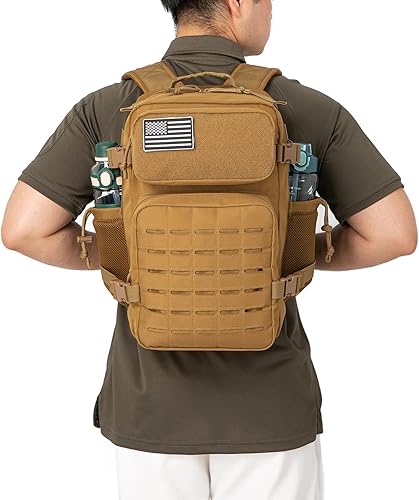 Miniatura 114 de QT&QY Mochilas tácticas militares para hombres, mochila Molle de 35 L, 45 L, bolsa grande de 3 días, mochila de senderismo con soporte para botella
