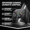 Bewinner controlador de gaming inalámbrico para modo dual Bluetooth y cableado para PC con ajustable, vibración, iluminación RGB, botones programables, batería de 600mAh 5