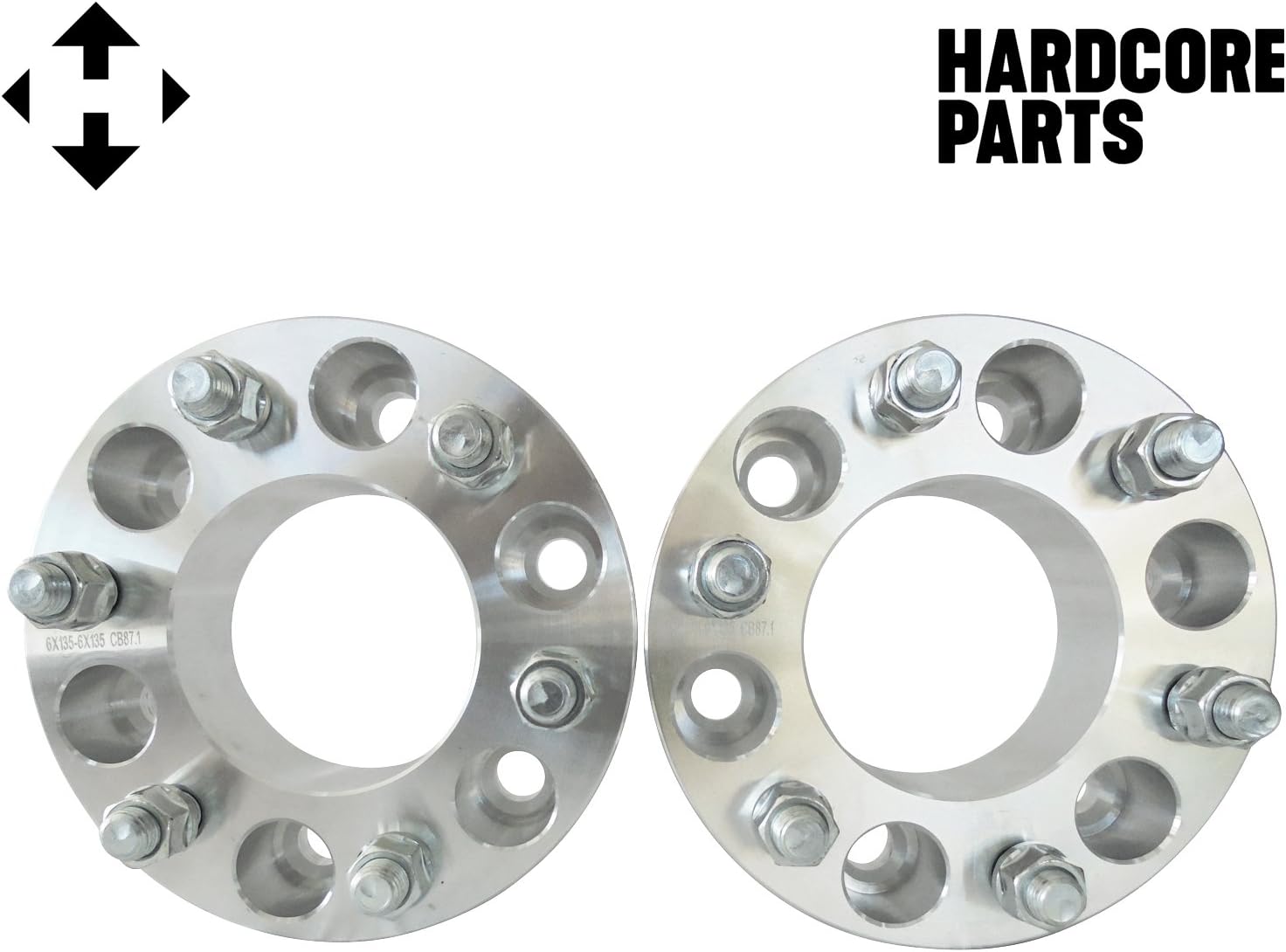 2pc Wheel Spacers Adapters 4" (2 inch Per Side) for 6x135 Vehicle to 6x135 Wheel Patterns with M14-2.0 Threads