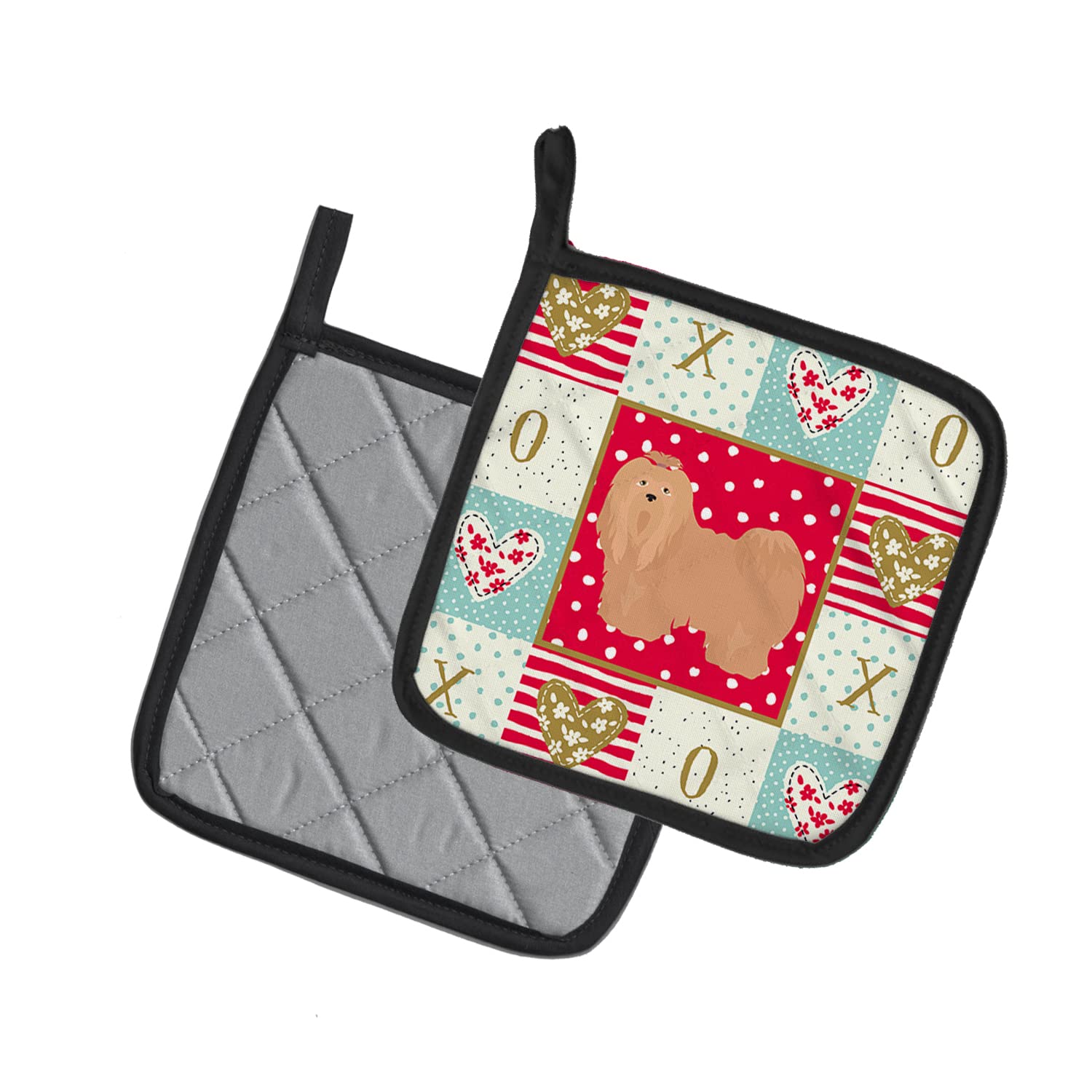Caroline's Treasures Carolines Treasures CK5856PTHD Lhasa Apso #1 Love Topflappen, Stoff, Mehrfarbig, 7.5HX7.5W