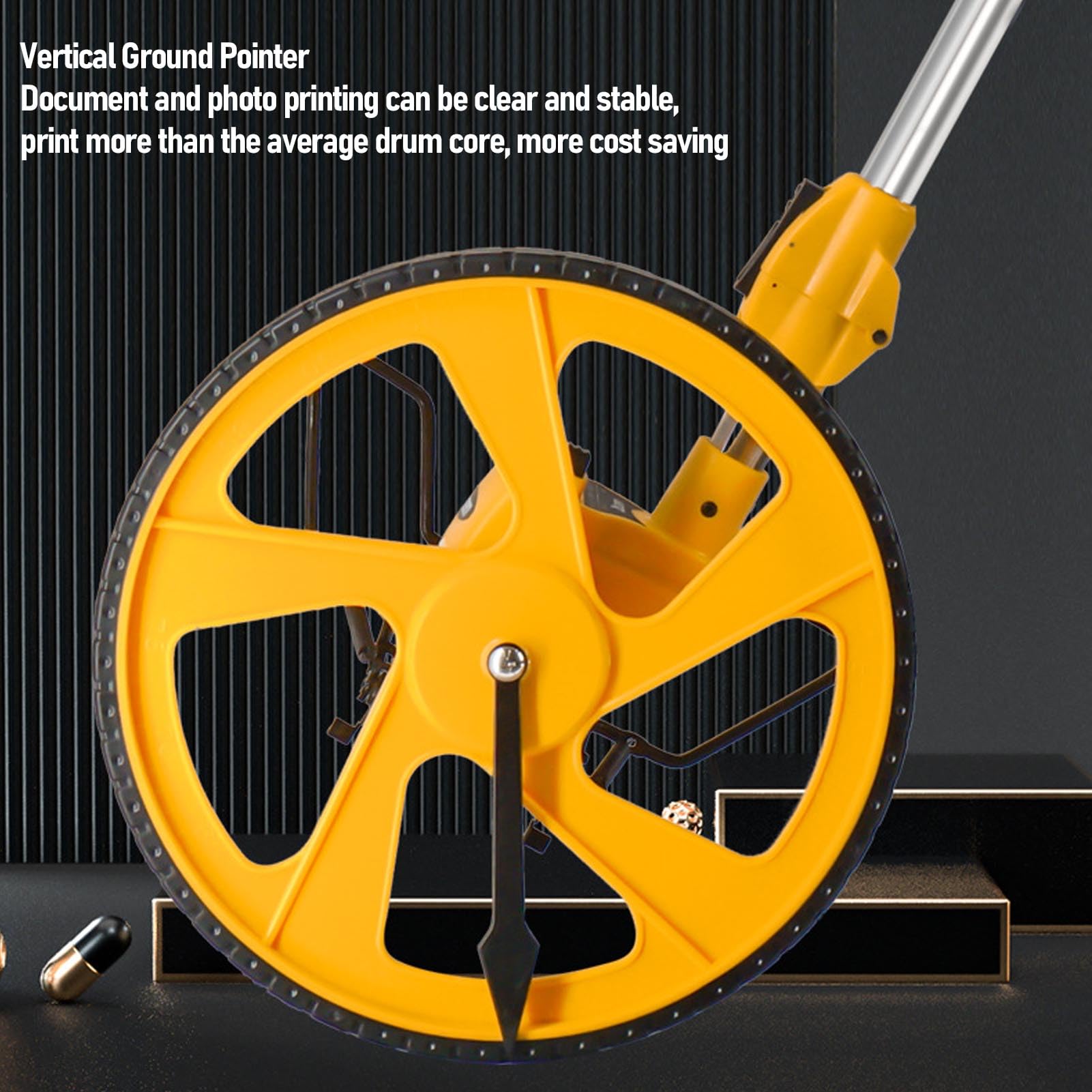 Medición de la Rueda, Plegamiento de Distancia Portátil Medida Wheel, 0-9999.9m, Doble Plegable, una Clave para Reiniciar, Kickstand para Mantener el Soporte