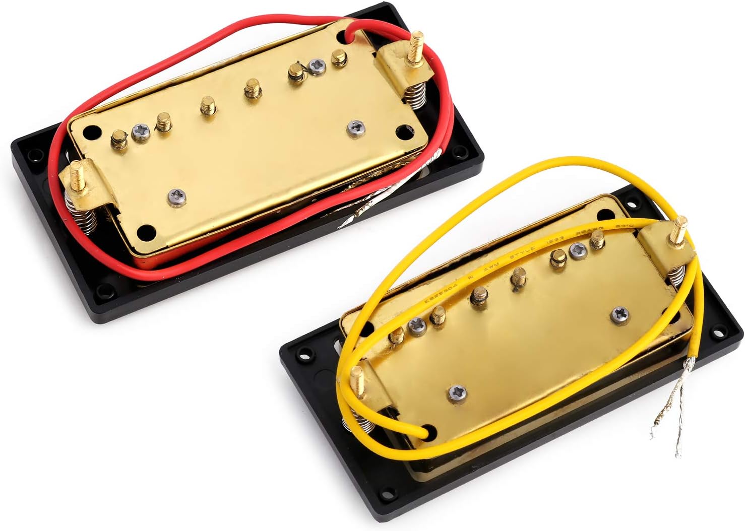 Metallor Humbucker Double Coil Pickups Neck and Bridge Pickup Compatible with LP Style Electric Guitar Parts Replacement Gold.