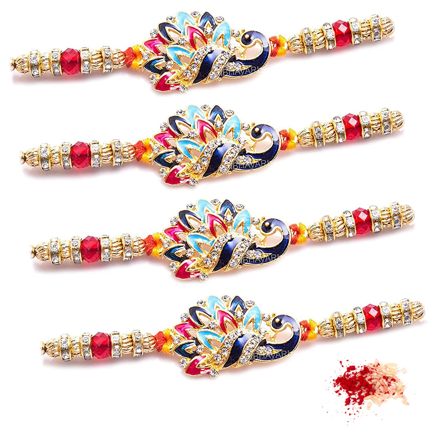 VIBHAVARI Mens Peacock Rakhi for Brother with Tilak Material and Greeting Card (B099WPFSMW) Amazon Price History, Amazon Price Tracker