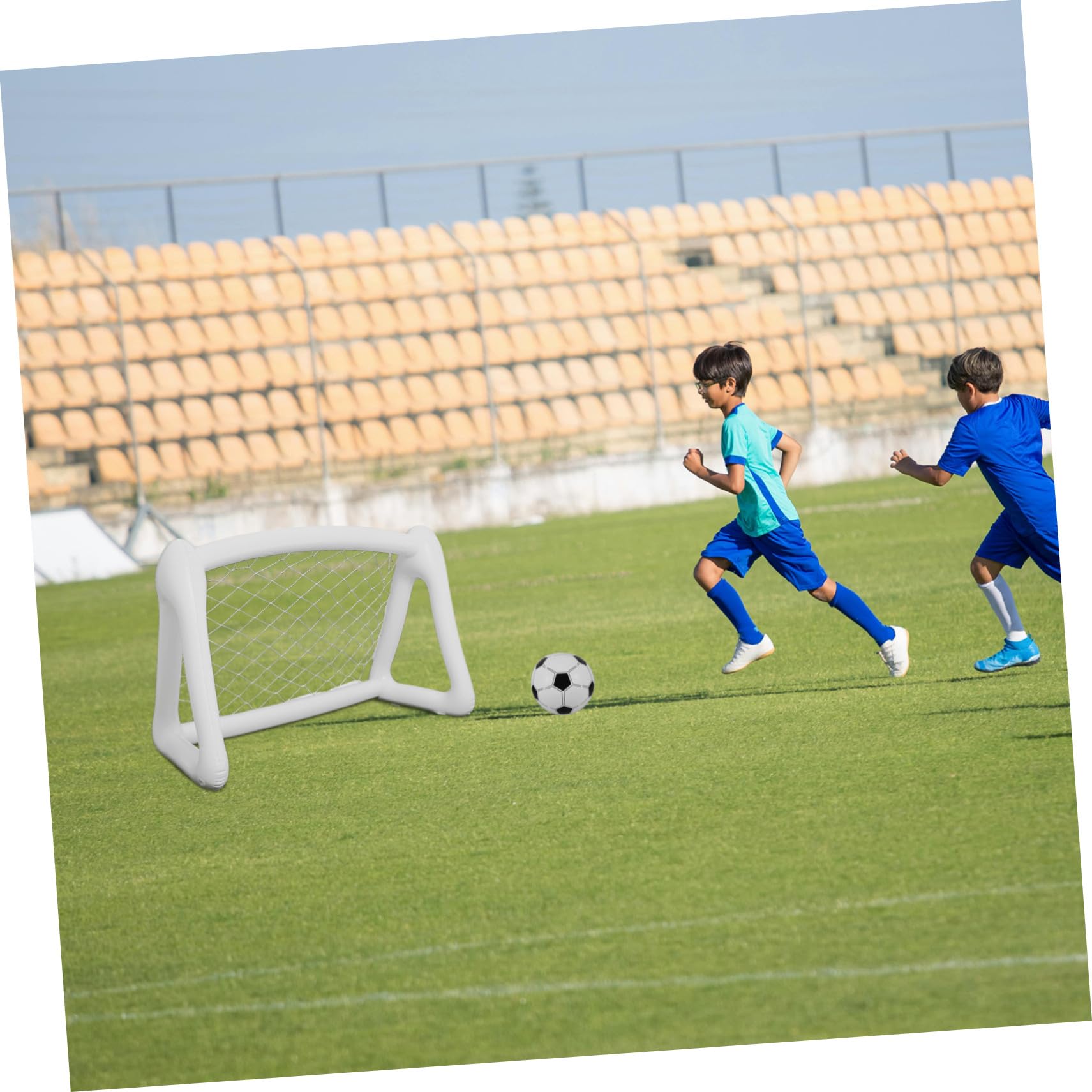 Porta da Calcio Gonfiabile per Bambini in Pvc, Pieghevole e Portatile, per Allenamento di Calcio e Giochi All'aperto, Set Completo per Giardino