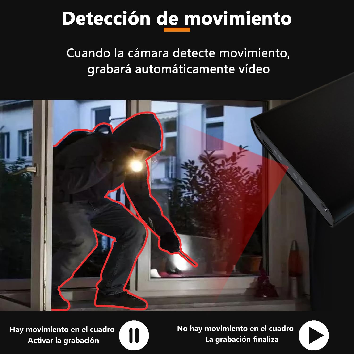 Mini Camara Cámara Espía Oculta Cámara - 1080P 55 Horas 10000mah Cargadores portátiles Cámara - detección Movimiento,Sensor de Gravedad,visión Nocturna,Grabación cíclica,sin función WiFi