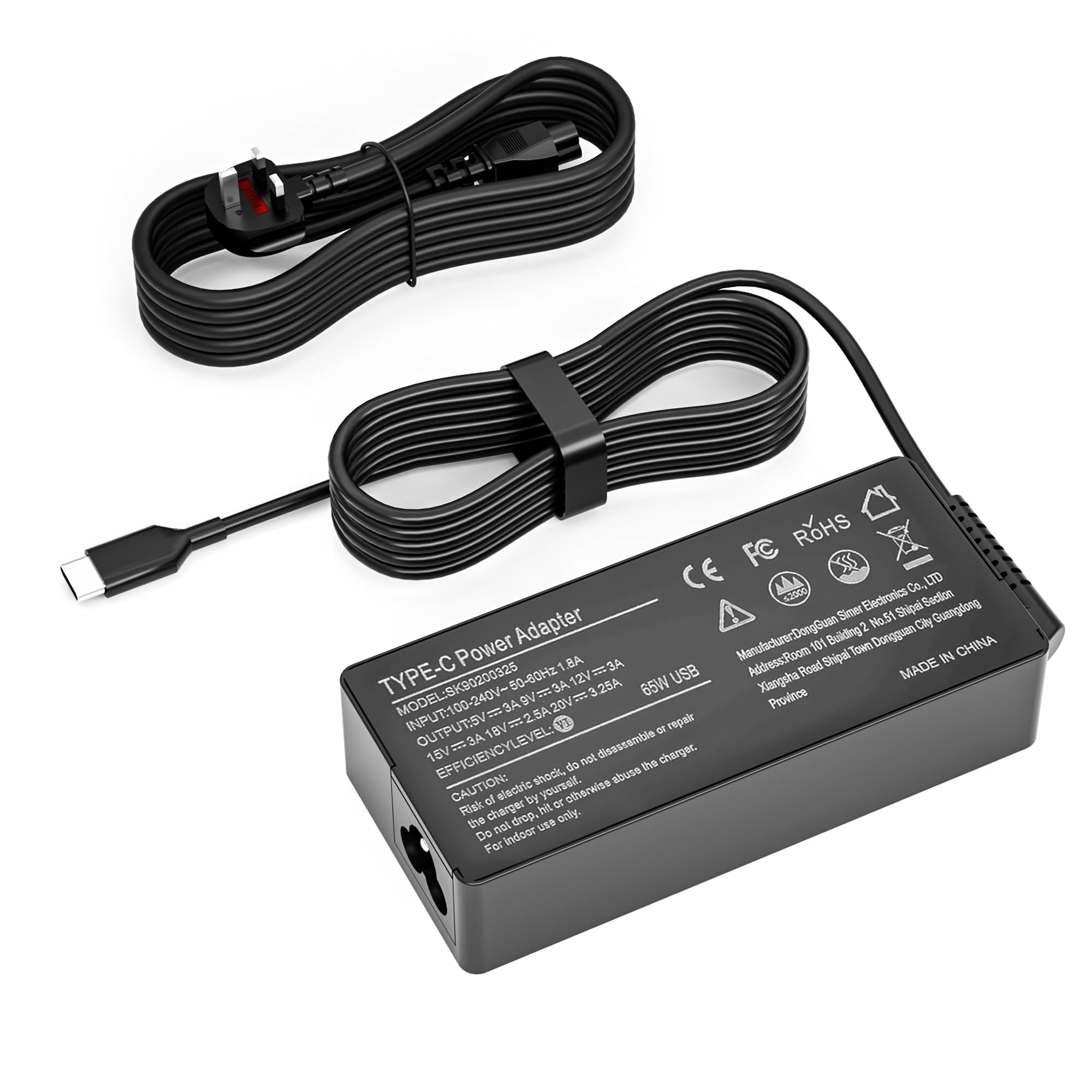 Lenovo Laptop Charger 65W USB C for Lenovo ThinkPad Yoga Chromebook IdeaPad Charger Fast Charging Type C AC Adapter Power
