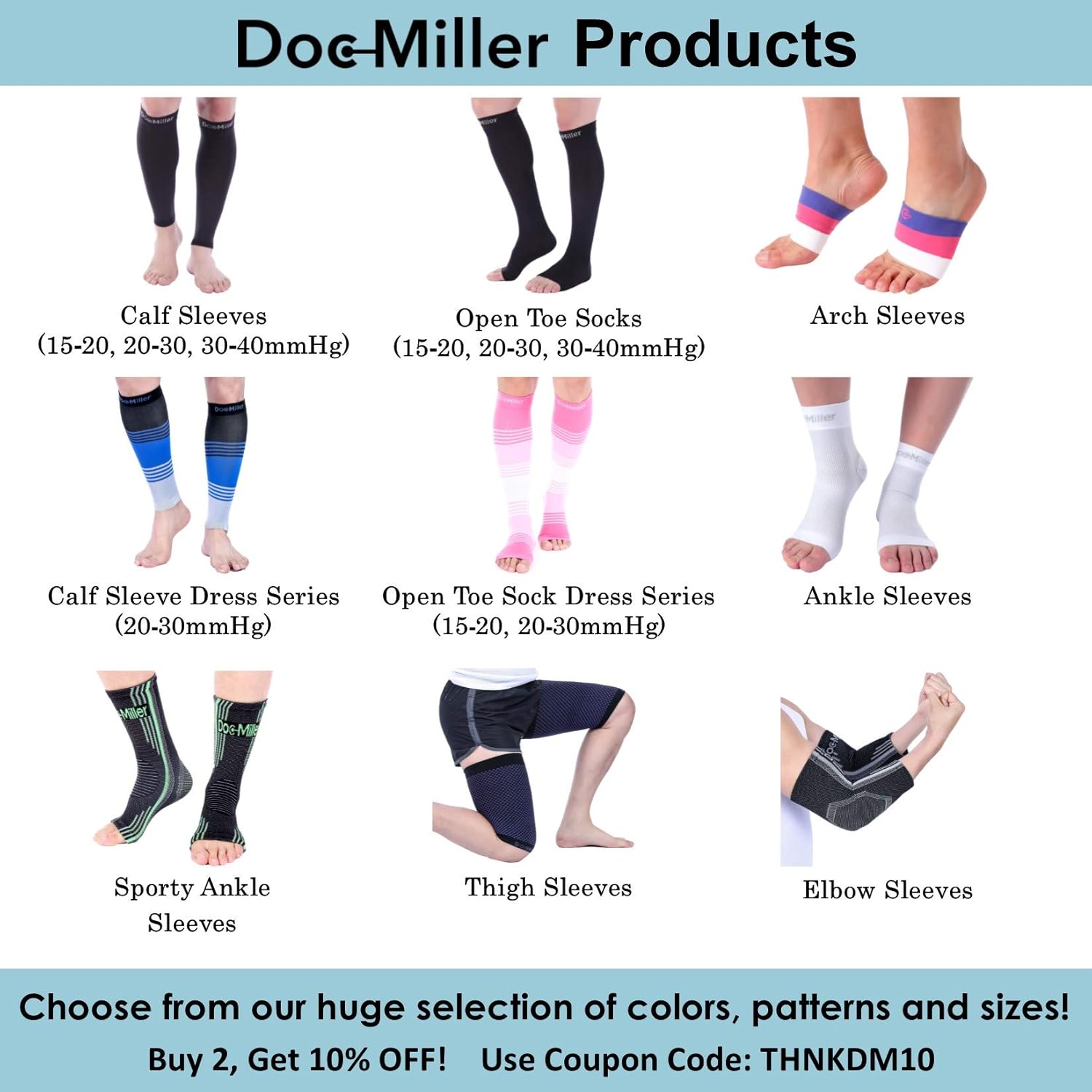 80% Off Discount Doc Miller Ankle Compression Sleeve For Achilles Tendonitis & Plantar Fasciitis Relief, Recover Sports Injury and foot Joint Swelling - 1 Pair Large Green Color 20-30 mmHg Toeless Foot Compression Sleeve