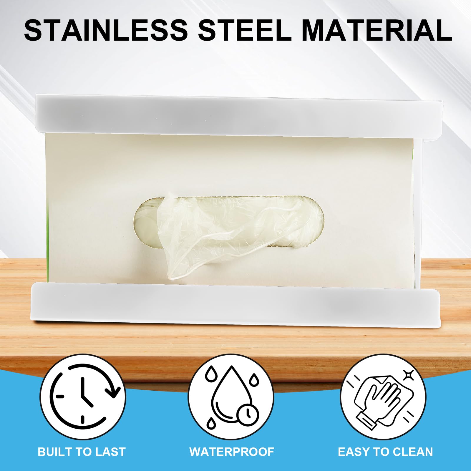 Lounsweer Dispensador magnético de guantes con capacidad para cajas de guantes, toallas de calidad comercial, toallitas, papel higiénico, guantera, soporte de pared, cocina, nevera, oficina, talleres,