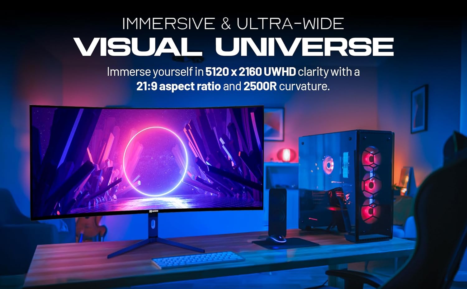 40” UltraWide 5K2K Monitor | 5120×2160 IPS, 120Hz, HDR, 450 nits Brightness, 21:9 Aspect Ratio, DP 1.4 & HDMI 2.1 | Big Screen for Gaming, Office, Multitasking, Content Creation, 60w