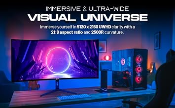 40 UltraWide 5K2K Monitor | 51202160 IPS, 120Hz, HDR, 450 nits Brightness, 21:9 Aspect Ratio, DP 1.4 & HDMI 2.1 | Big Screen for Gaming, Office, Multitasking, Content Creation, 60w
