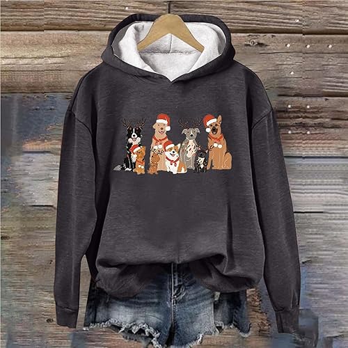 Miniatura 2 de Sudadera grande 3 para mujer, diseño divertido de Navidad, sudadera con capucha suave estampada para mujer, 8 años