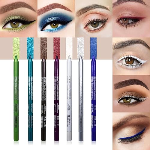 Miniatura 5 de Juego de delineador de ojos de 14 colores, kit de delineador de ojos metálico, lápiz de sombra de ojos metálico con purpurina mate, delineador de