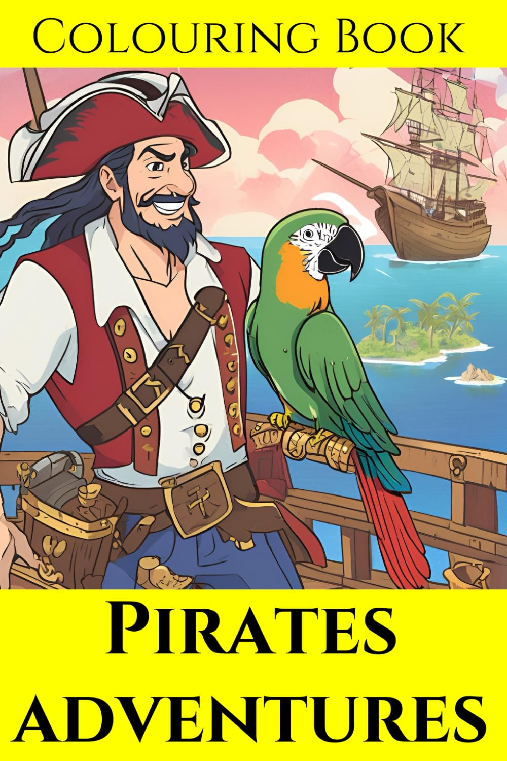 Pirates of The seven seas: Set Sail on a Swashbuckling Adventure: A Pirate Coloring Book Full of Treasure Hunts, Sea Monsters, and Stormy Seas!