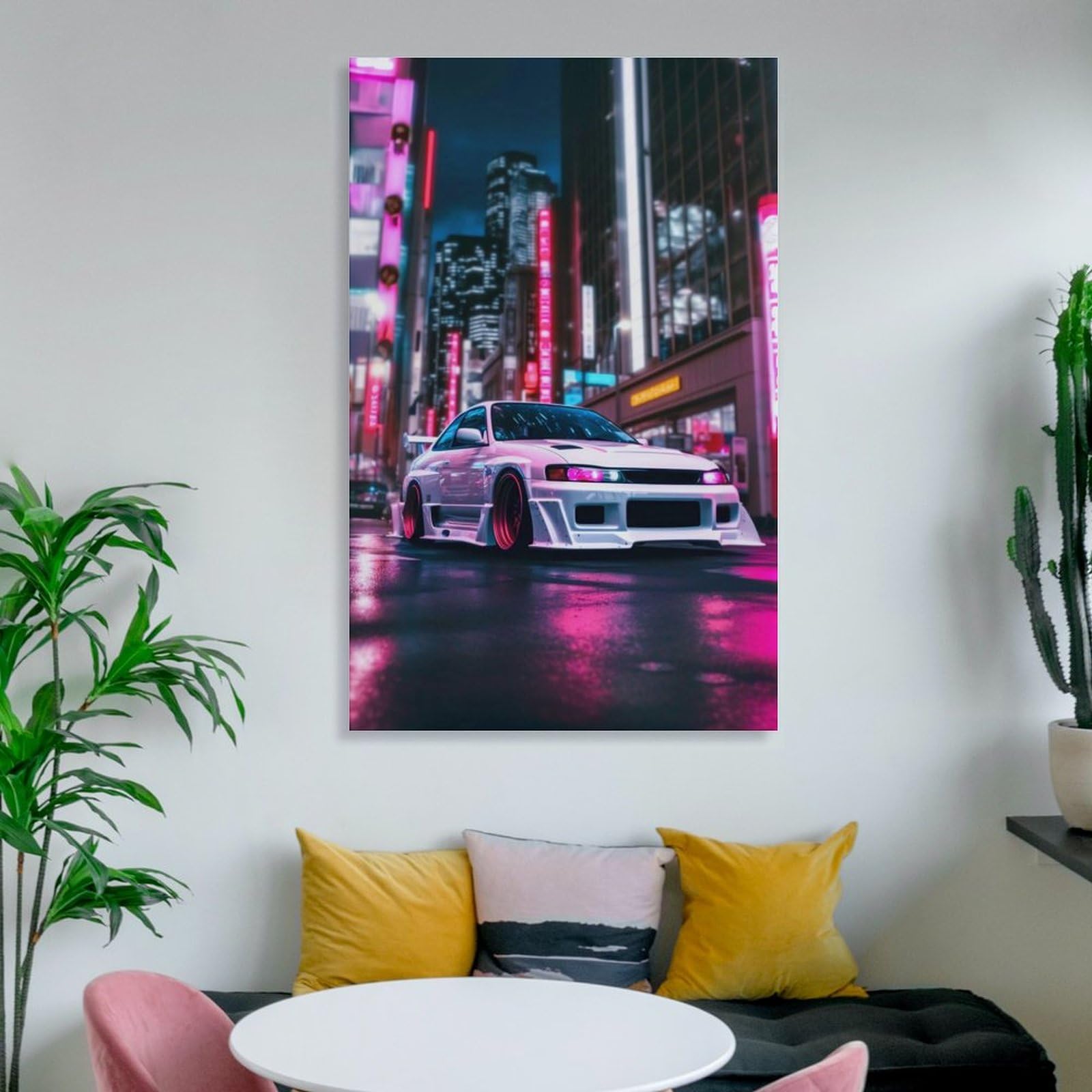Poster Toile Japonaise Néon Tokyo Drift – JDM Car S15 – Encadré Ou Sans Cadre – 30x45cm – Décoration Murale Auto