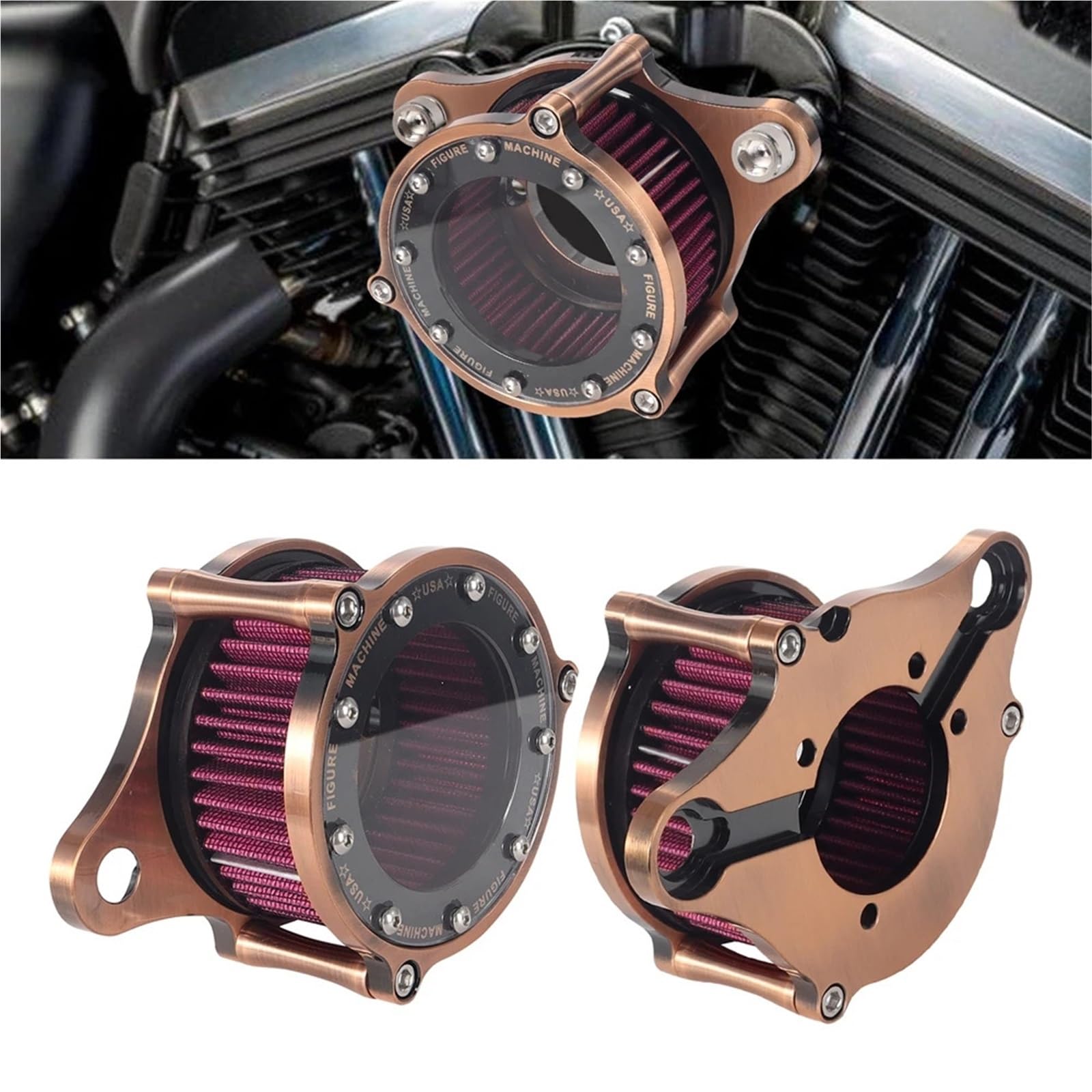 filtr wlotu powietrza Filtr powietrza o wysokim przepływie akcesoria motocyklowe pasuje do Davidson 883 Sportster 1200 Sport zestaw układu dolotowego CNC